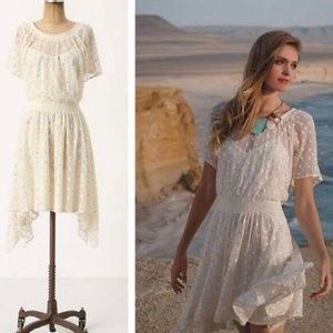 Anthropologie Leifnotes Dress Sequin Gold Cream